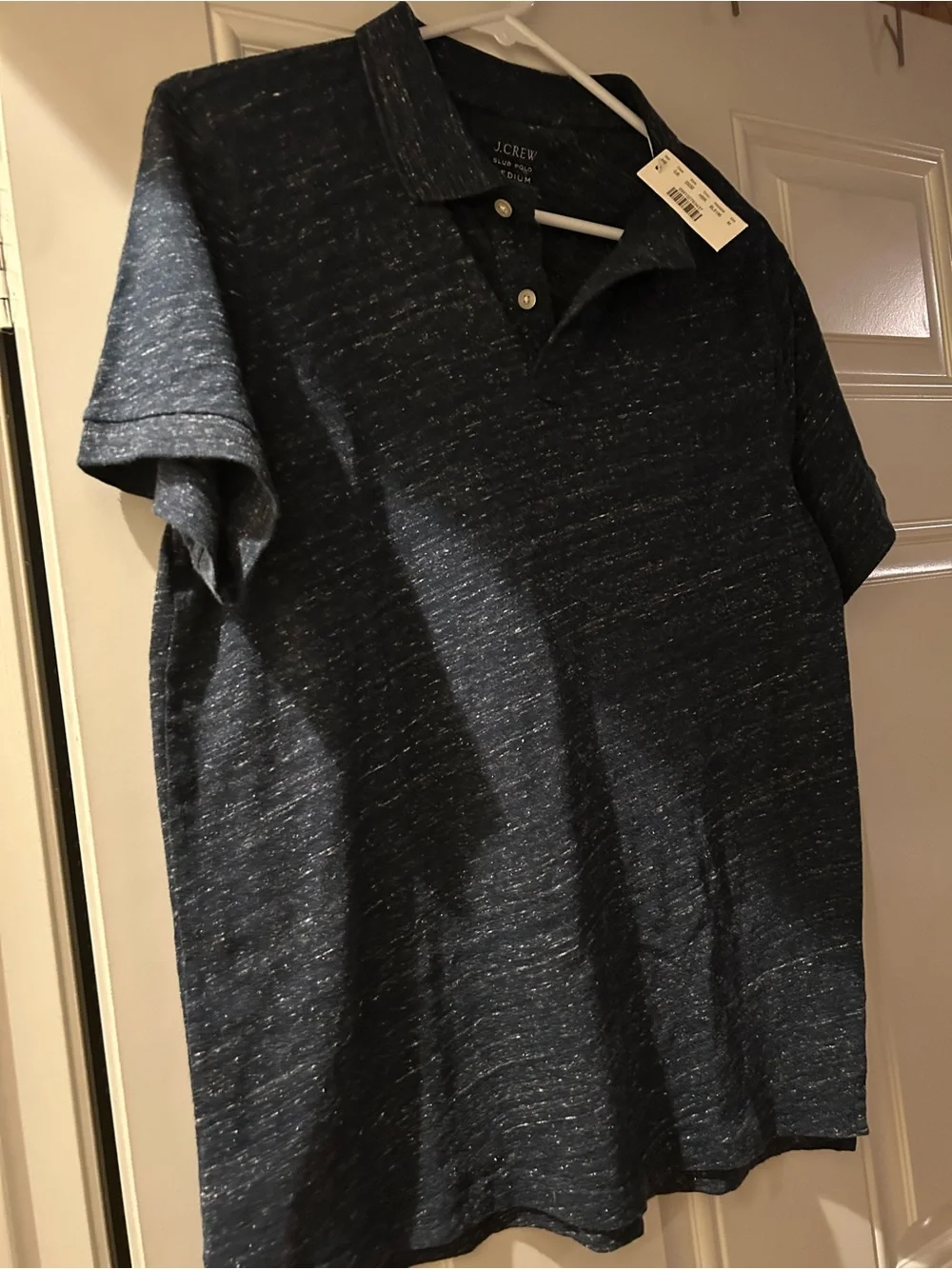 NWT J. Crew Men's Navy Heather Polo Shirt
